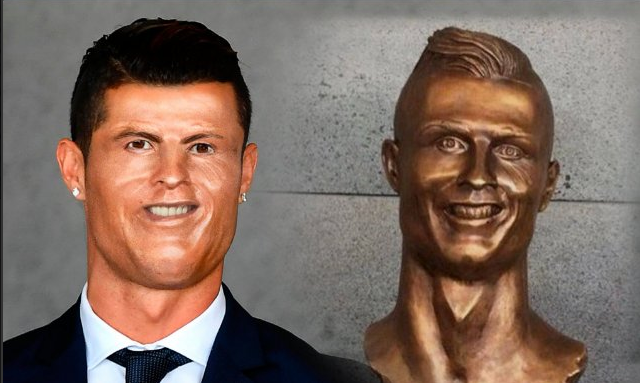 memes busto cristiano ronaldo aeropuerto