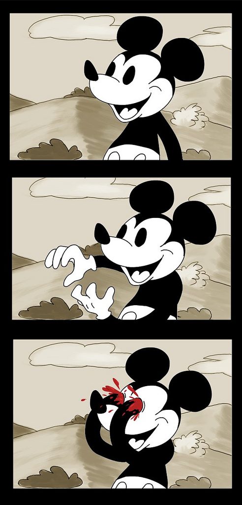 Mickey sacándose los ojos