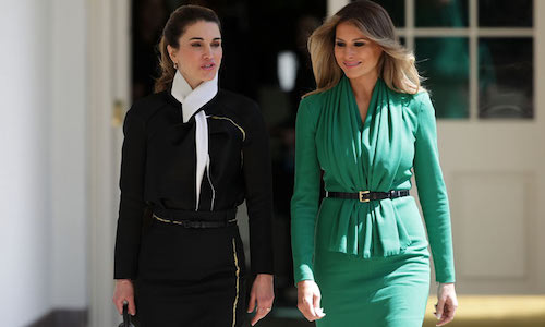 Rania y Melania, esposa de Donald Trump