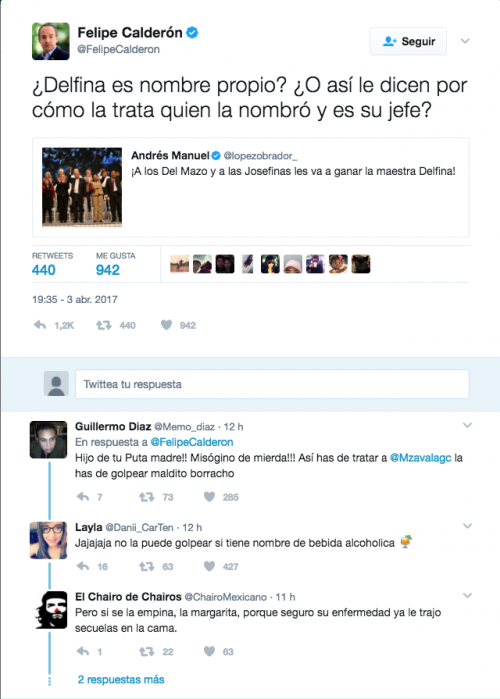 Tuit del ex presidente Felipe Calderón