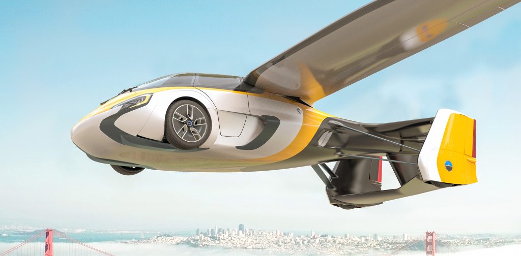 Este es el carro volador Aeromobil 4.0 con alas desplegadas