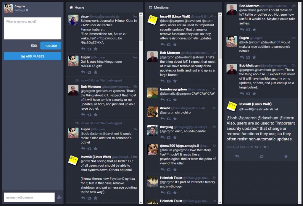 La app de Mastodon se parece un poco a Tweetdeck