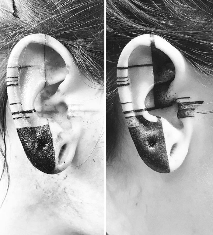 Estos son los helix tattos o tatuajes en la oreja.