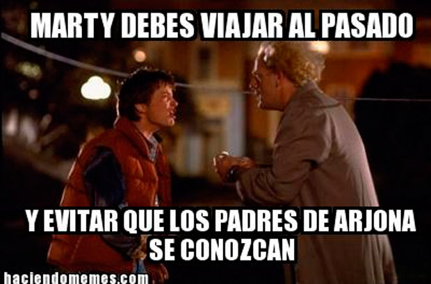 meme ricardo arjona volver al futuro