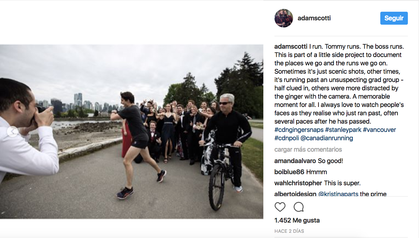 Justin Trudeau corre donde sea