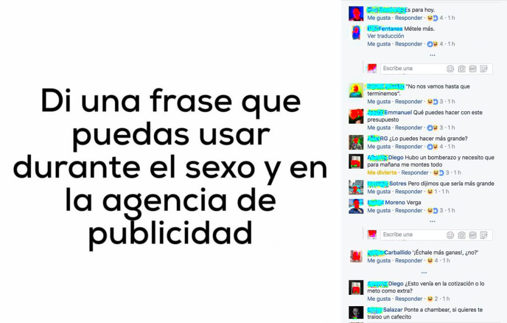 frase durante el sexo y agencia de publicidad