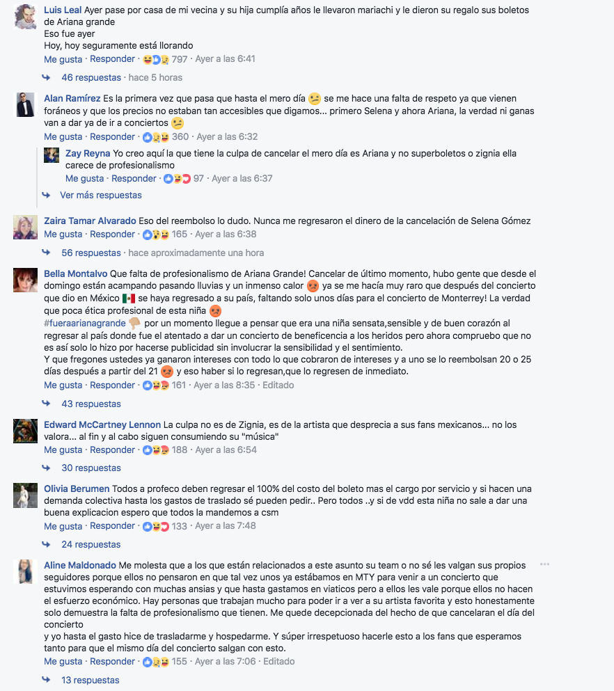 Falta de respeto hacia los fans regios de Ariana Grande