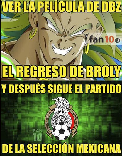 meme broly partido mexico honduras