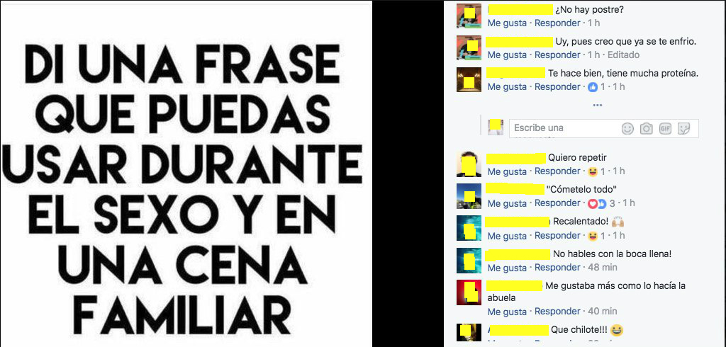 frases durante el sexo y en una cena familiar interior