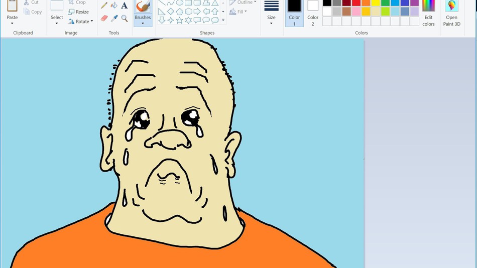 hombre llorando en paint