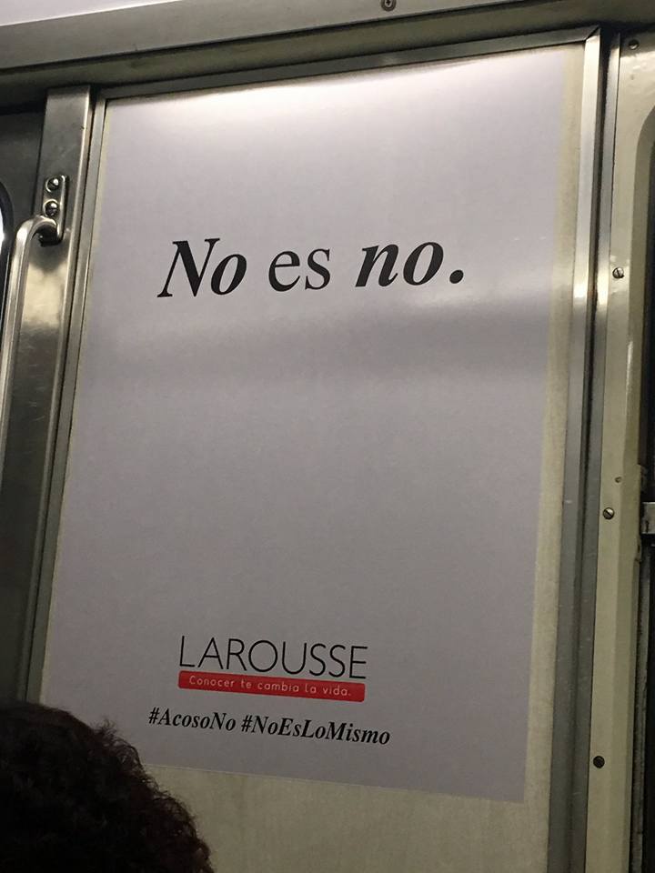 El metro se está llenando de anuncios que explican que #NoEsNo