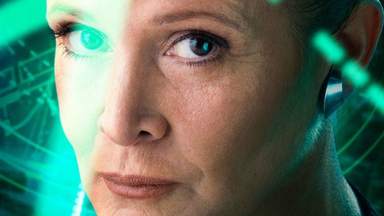 Carrie Fisher como la General Organa en Star Wars VII: El despertar de la Fuerza