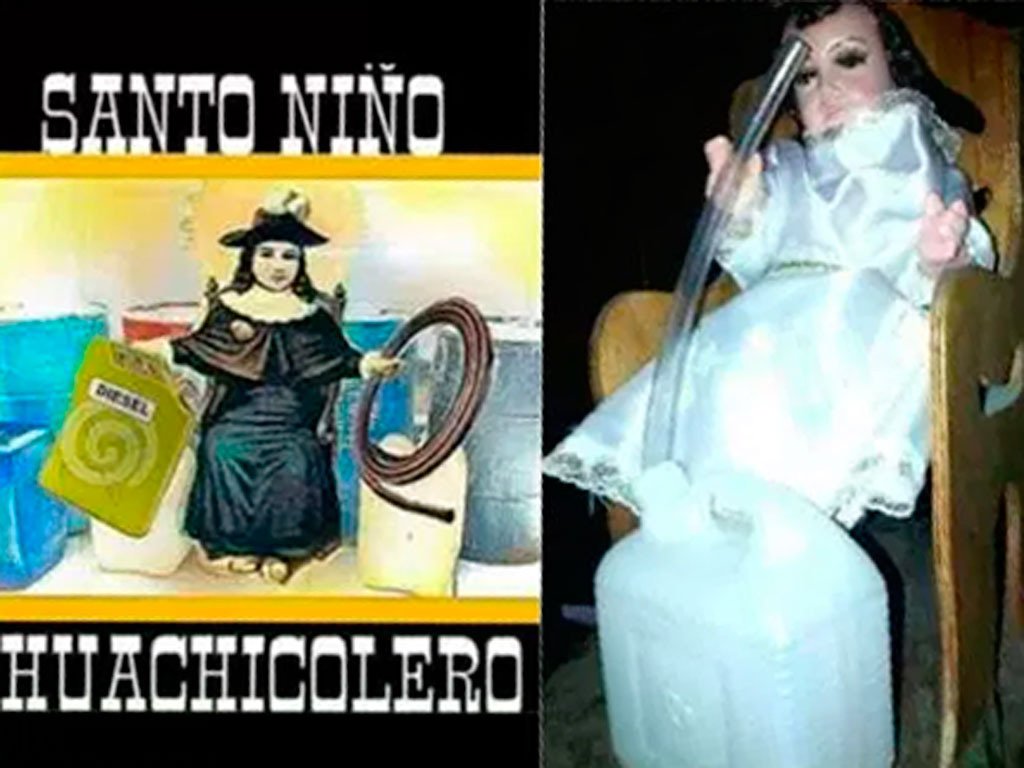 El Santo Niño Huachicolero es una variación del Santo Niño de Atocha