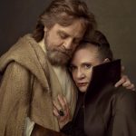 Mark Hamill y Carrie Fisher como Luke Skywalker y la General Organa en Star Wars VIII