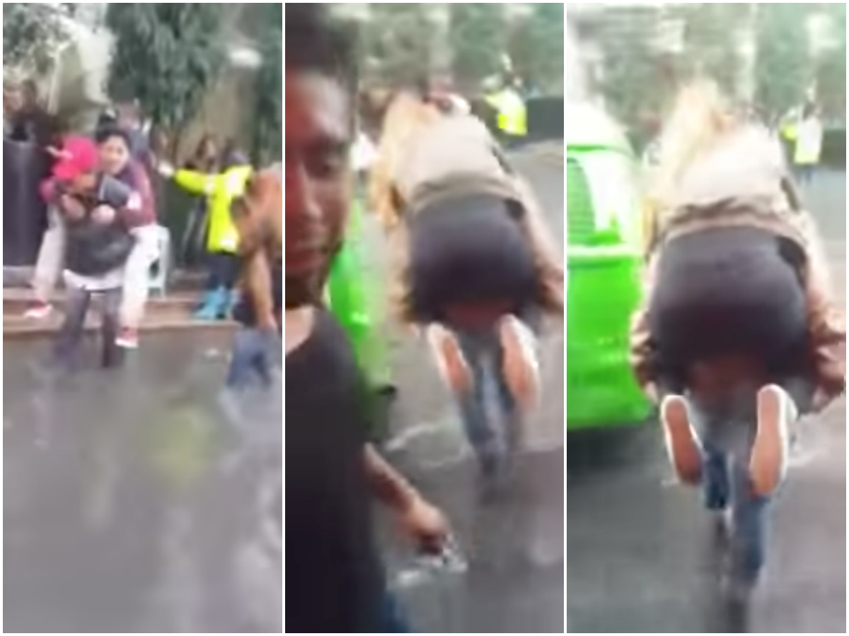 Cinco pesos, Brinca, Banqueta, Charcos, Peatones, Inundaciones