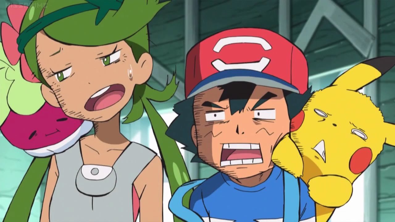 Ash y Mallow en el anime de PokÃ©mon Sol y Luna