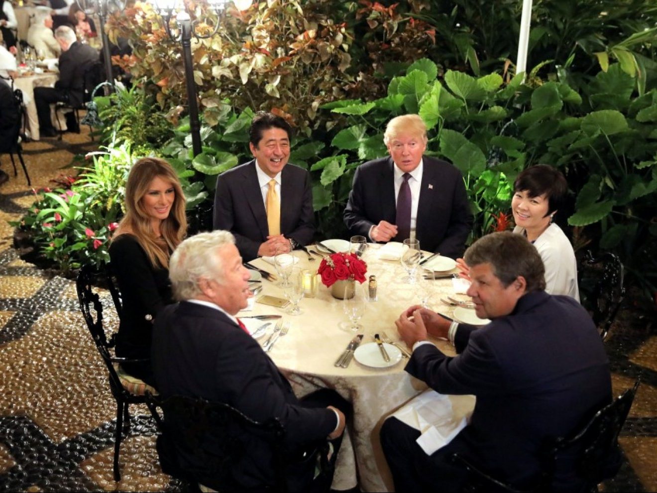 Akie Abe y Donald Trump en el Mar-a-Lago