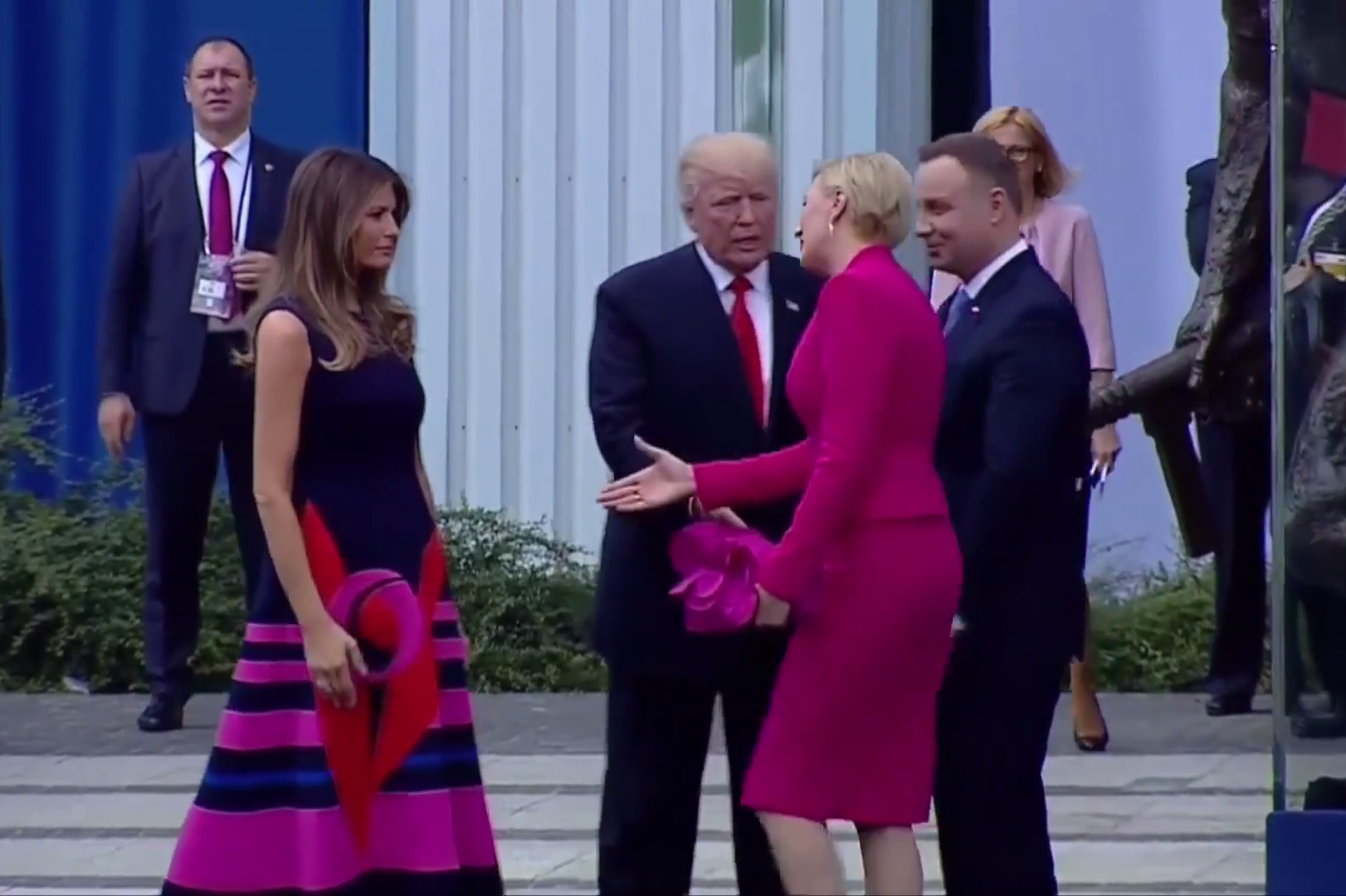 Donald y Melania Trump con Andrzej Duda y Agata Kornhauser-Duda