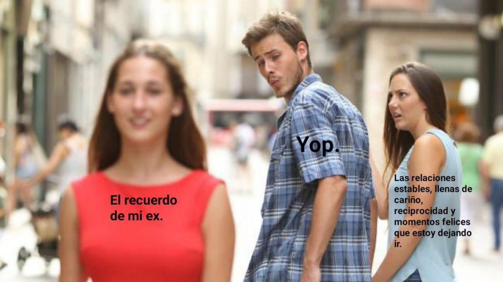 meme novio distraido ex