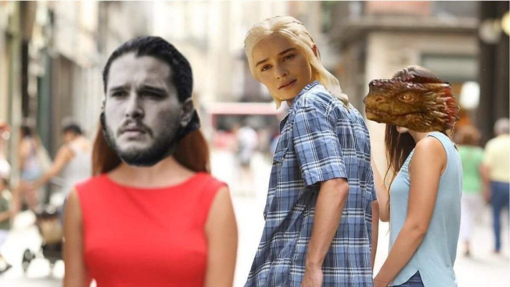 meme novio distraido game of thrones