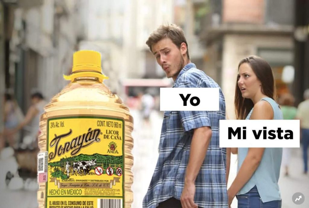 Meme novio distraído tonayan