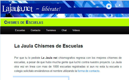 LaJaula.net pionera de los sitos de chismes bajo anonimato