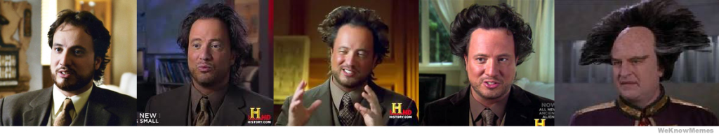 Evolución del hombre del meme de aliens