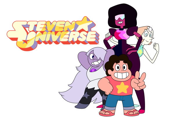 Steven Universe, con Garnet, Amethyst y Pearl