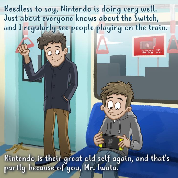 Carta de Wooden Plank Studios para el cumpleaños 58 de Satoru Iwata