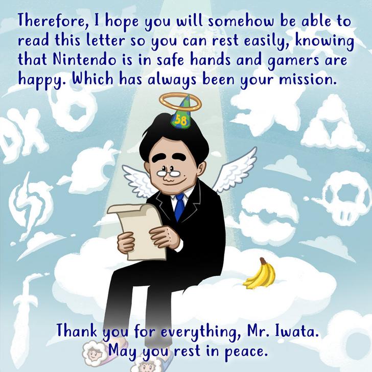 Carta de Wooden Plank Studios para el cumpleaños 58 de Satoru Iwata