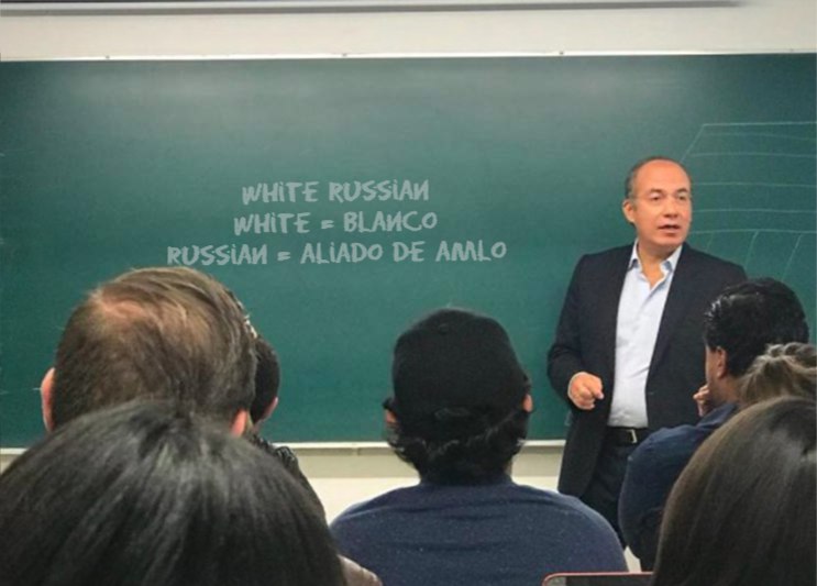 Meme de Felipe CalderÃ³n dando clase