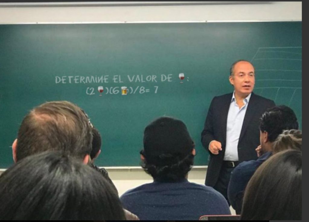 Meme de Felipe CalderÃ³n dando clase