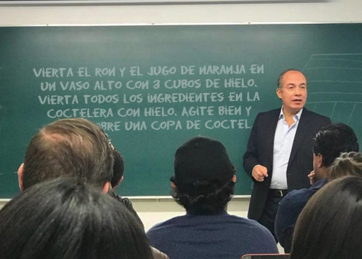 Meme de Felipe CalderÃ³n dando clase