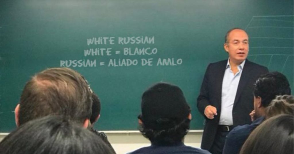 Meme de Felipe CalderÃ³n dando clase