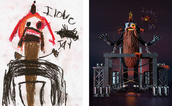 Artistas gráficos recrean dibujos hechos por niños, el resultado es increíble