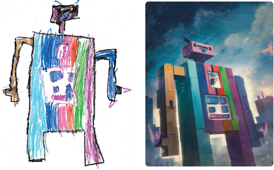 Artistas gráficos recrean dibujos hechos por niños, el resultado es increíble