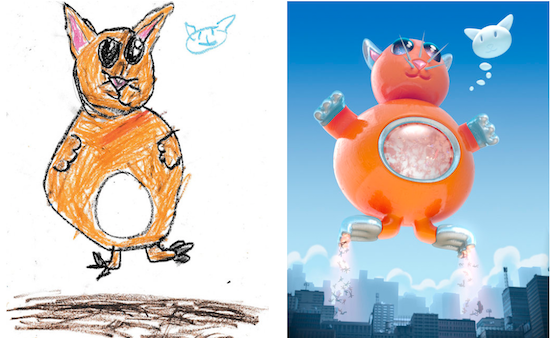 Artistas gráficos recrean dibujos hechos por niños, el resultado es increíble