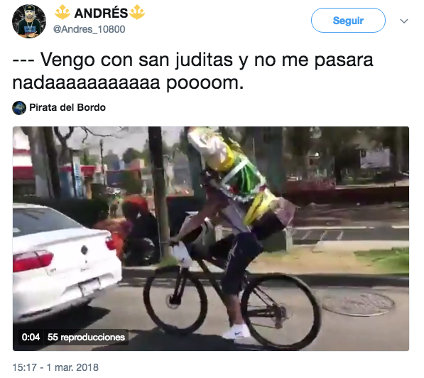 En Twitter se burlan del accidente de San Judas en bicicleta