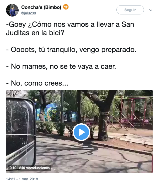 En Twitter se burlan del accidente de San Judas en bicicleta