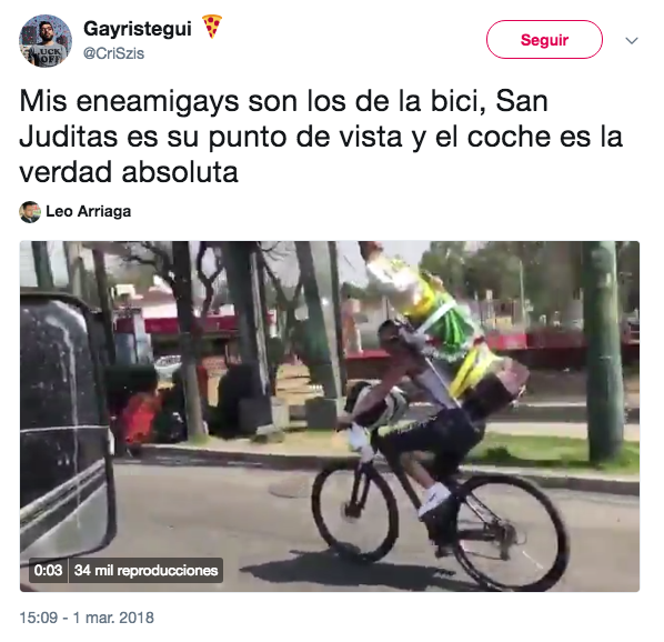 En Twitter se burlan del accidente de San Judas en bicicleta