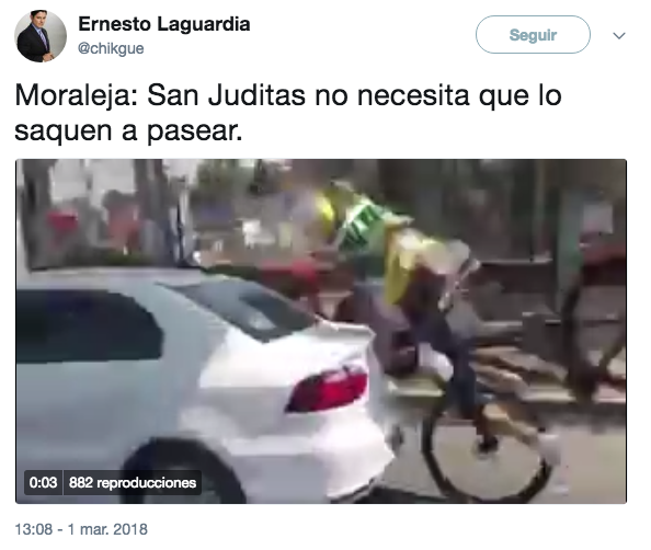 En Twitter se burlan del accidente de San Judas en bicicleta