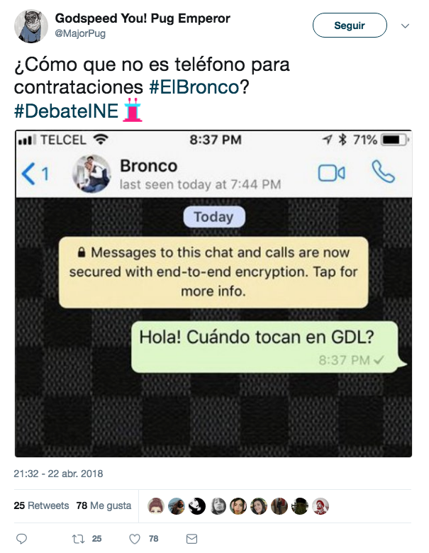 Bronco dejó su número y asi reaccionaron