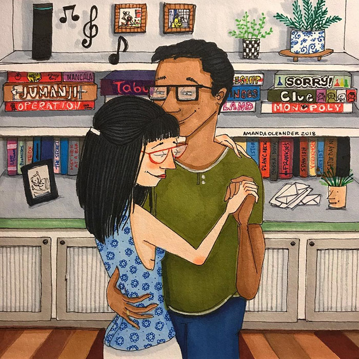 Ilustraciones-dibujos-relaciones-largas-parejas-reconoceran-tiernos-bailar-casa
