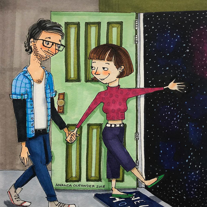 Ilustraciones-dibujos-relaciones-largas-parejas-reconoceran-tiernos-caminar-hacia-estrellas