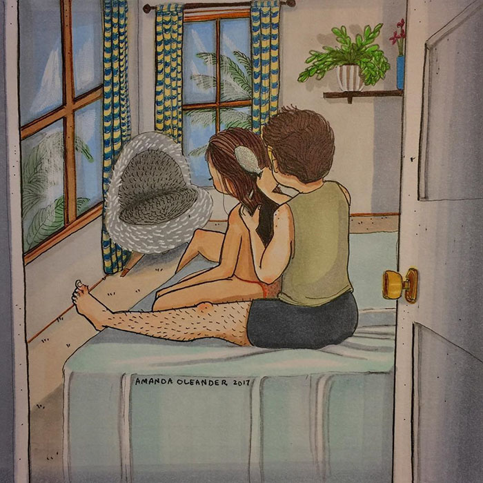 Ilustraciones-dibujos-relaciones-largas-parejas-reconoceran-tiernos-cepillar-pelo