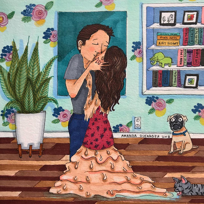 Ilustraciones-dibujos-relaciones-largas-parejas-reconoceran-tiernos-derretirse-beso