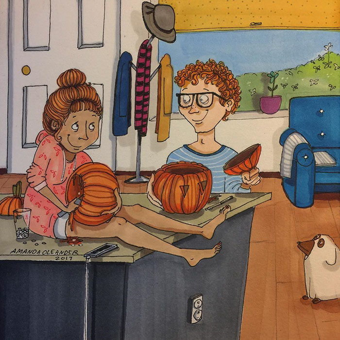 Ilustraciones-dibujos-relaciones-largas-parejas-reconoceran-tiernos-vaciar-calabazas