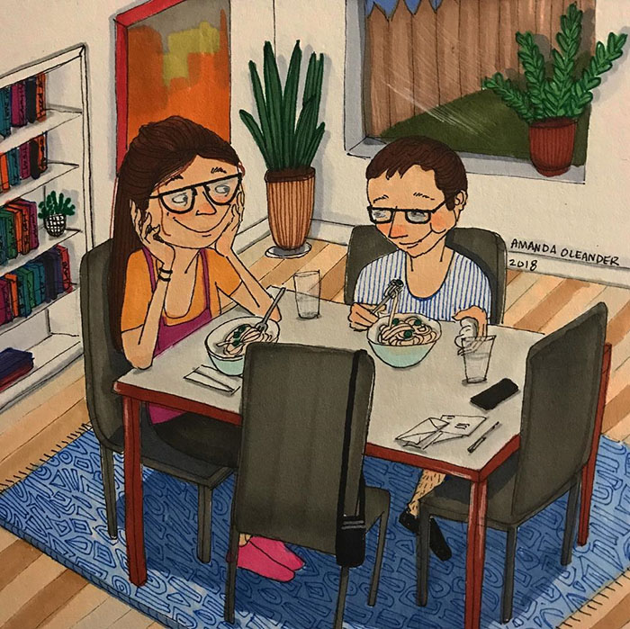 Ilustraciones-dibujos-relaciones-largas-parejas-reconoceran-tiernos-verse-mientras-comas