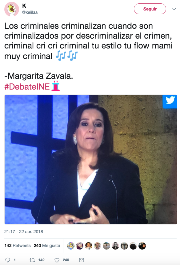 Margarita Zavala en el debate