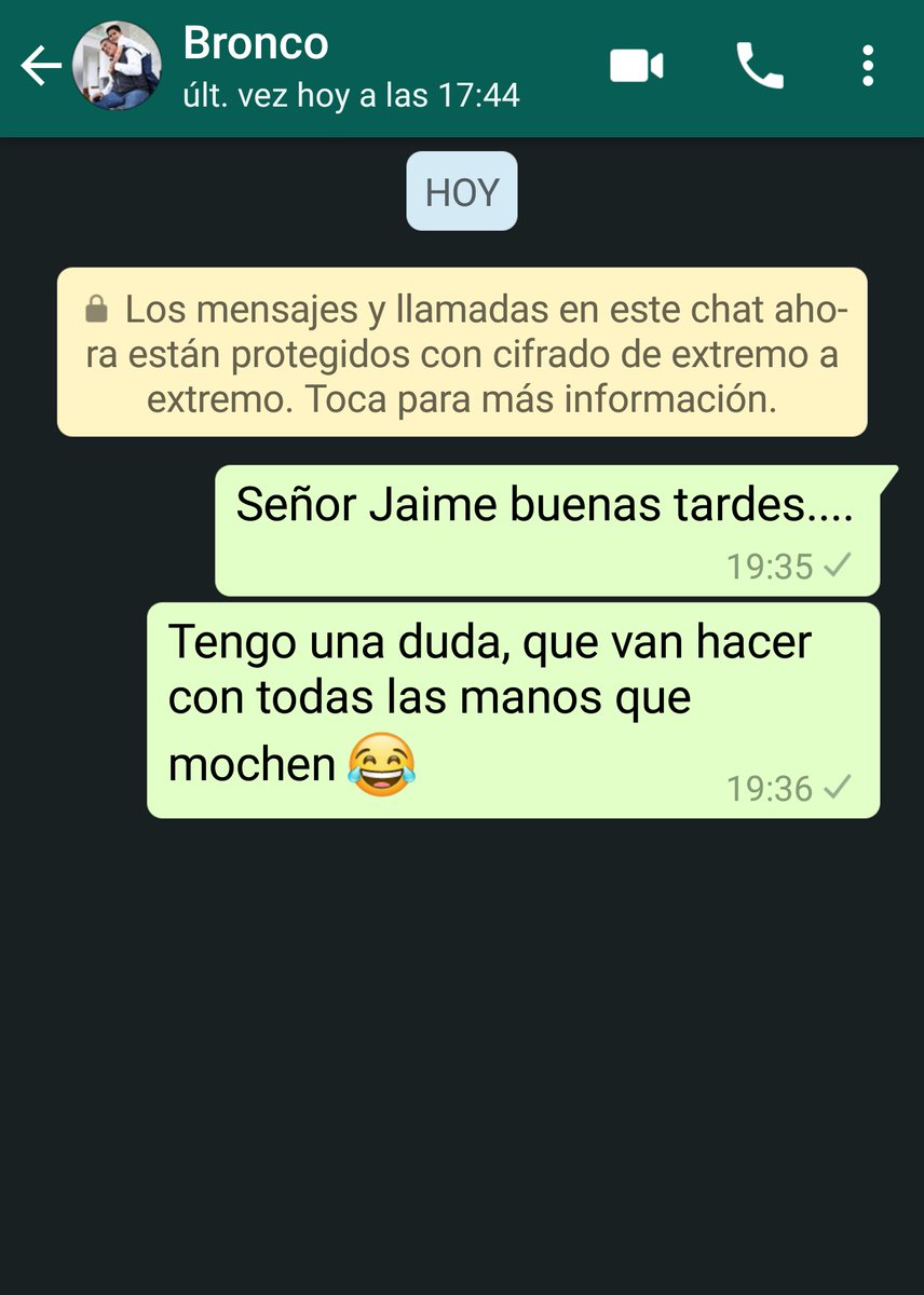 Bronco dejó su WhatsApp